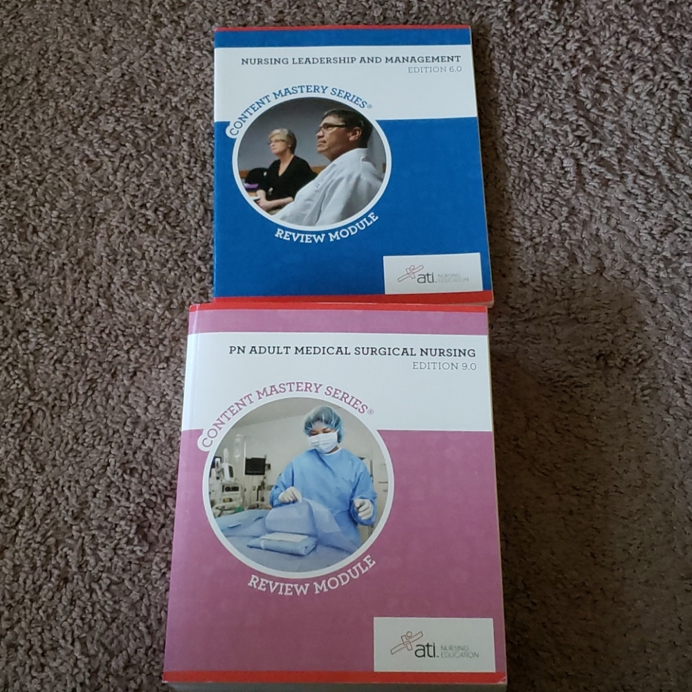 2 ATI PN books med/surg and leadership